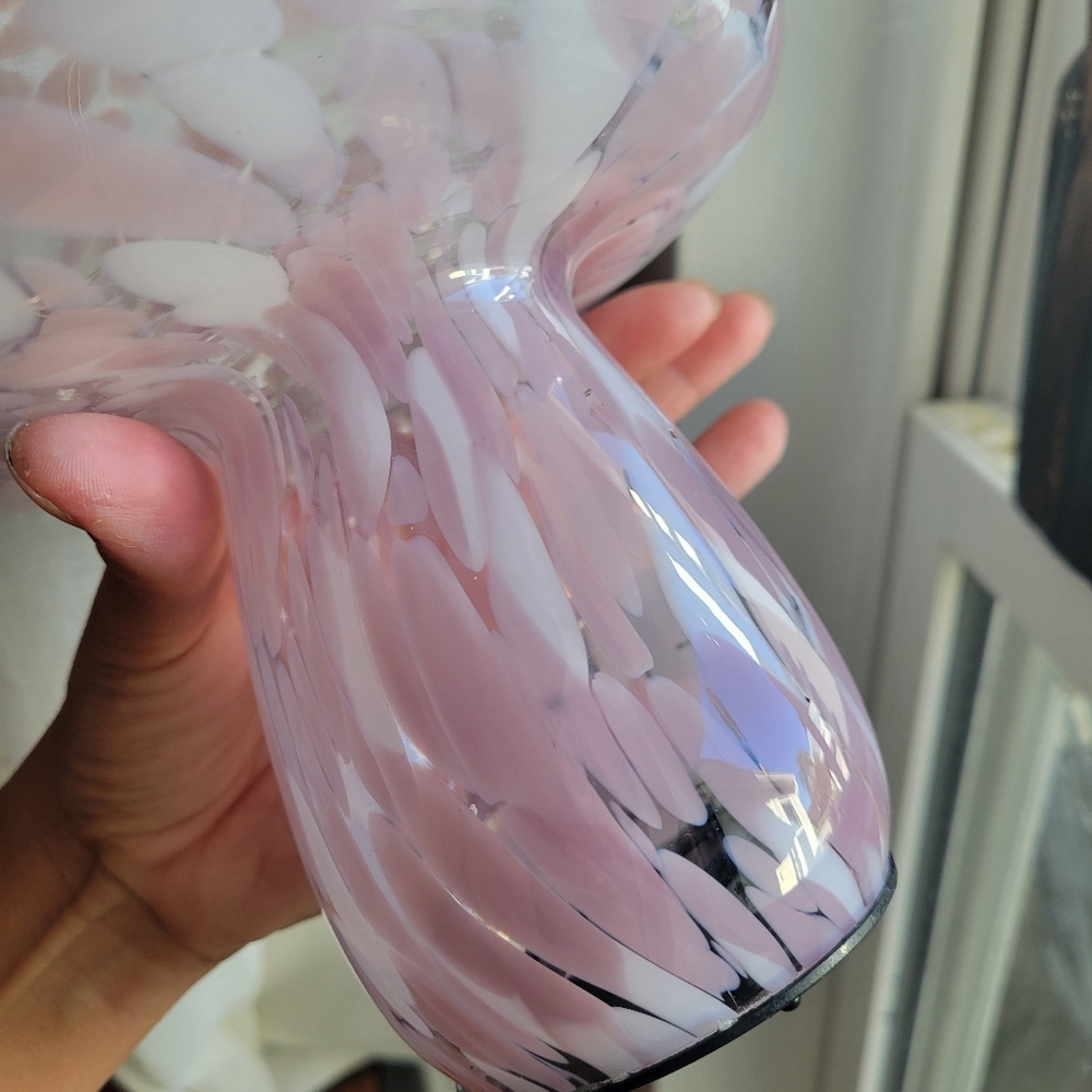 Home Decor Blush Pink & White Confetti Deco Glass Mushroom Lamp Light Up 6 - Picture 8 of 16